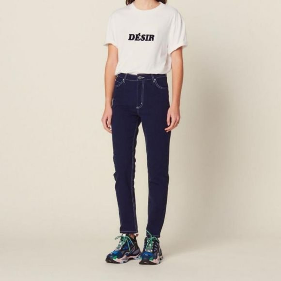 SANDRO Celestine?Contrast?Straight Jeans - Picture 1 of 12